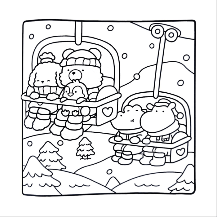 Cozy friends coloring book