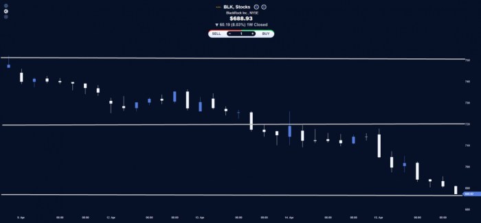 Black rock stock price today